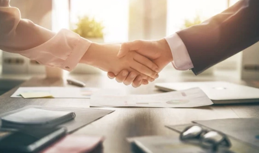 Business handshake — custom B2B timber programmes